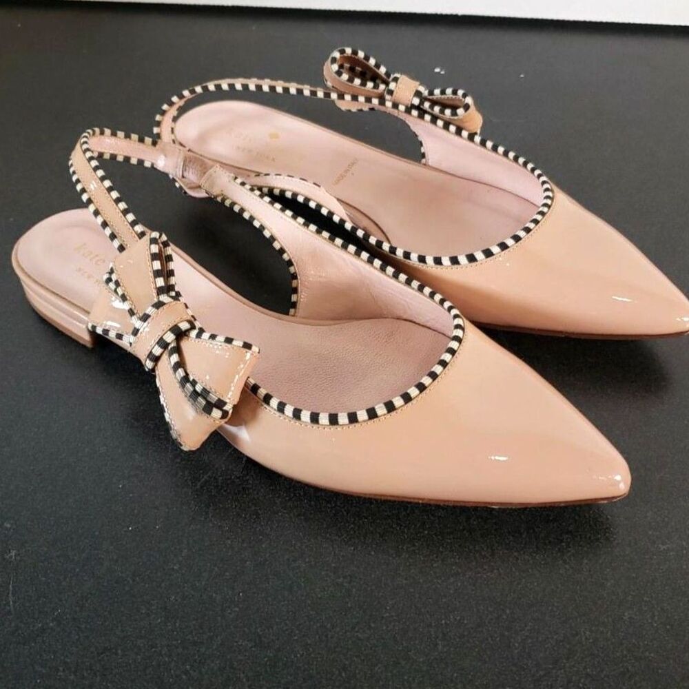 Kate Spade Nude Flats with Bow Detail